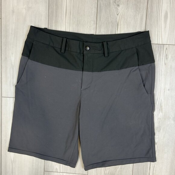 Lululemon Athletic Casual Shorts Men 38 Gray Colorblock Two Tone Activewear Golf - Picture 3 of 8